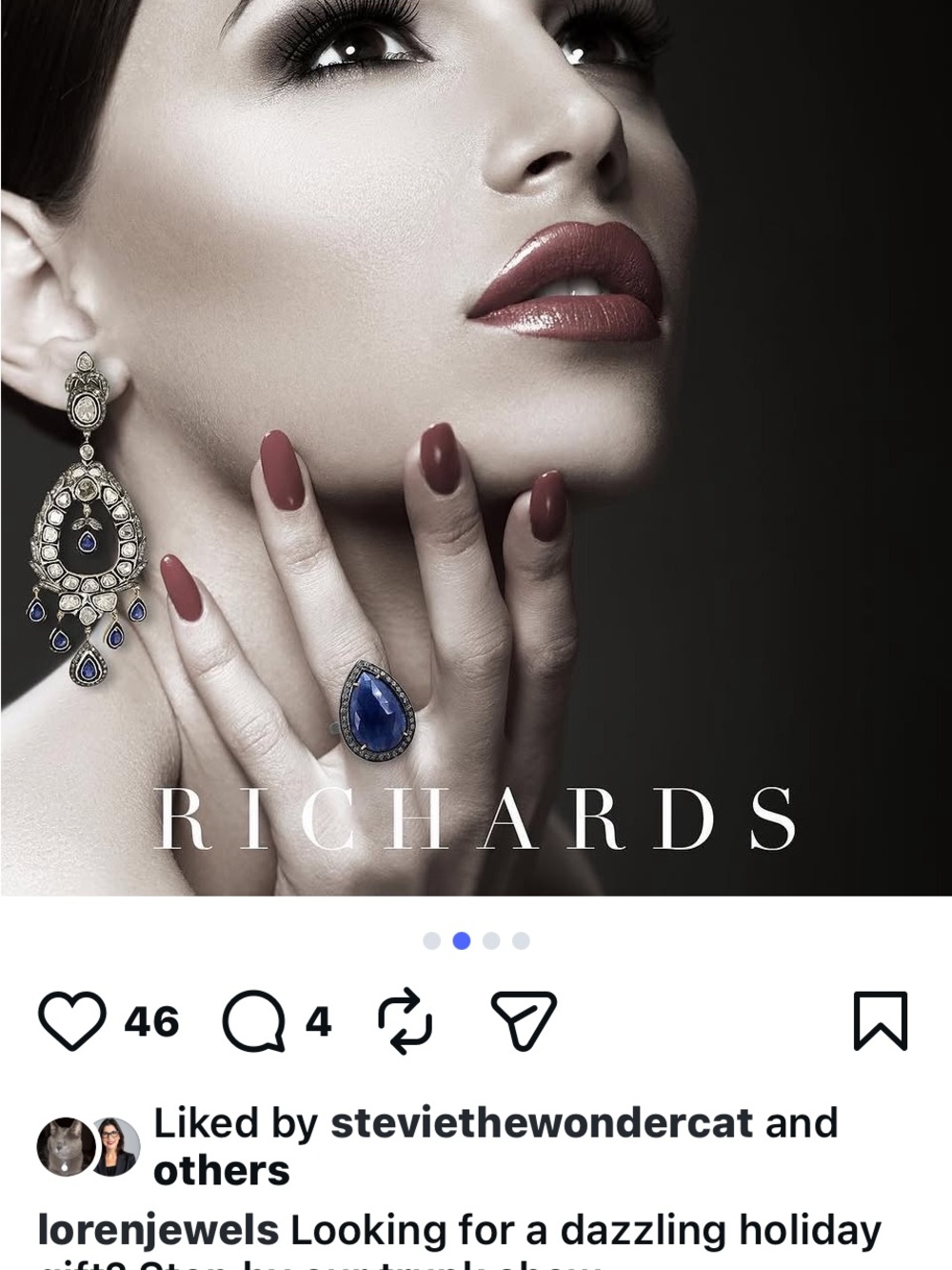 Blue Teardrop Statement Ring — Bold Blue Gem